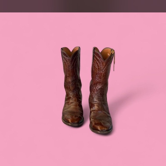 Lucchese Tan Leather Western Boots